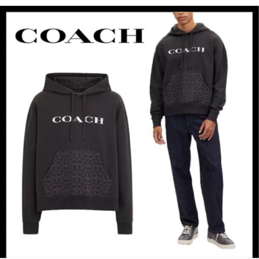 Coach designer unisex signature hoodie sweatshirt xxxl 3xl nwot black white